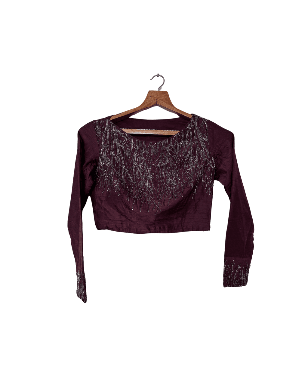 Onaya-Wine Embellished Saree Set