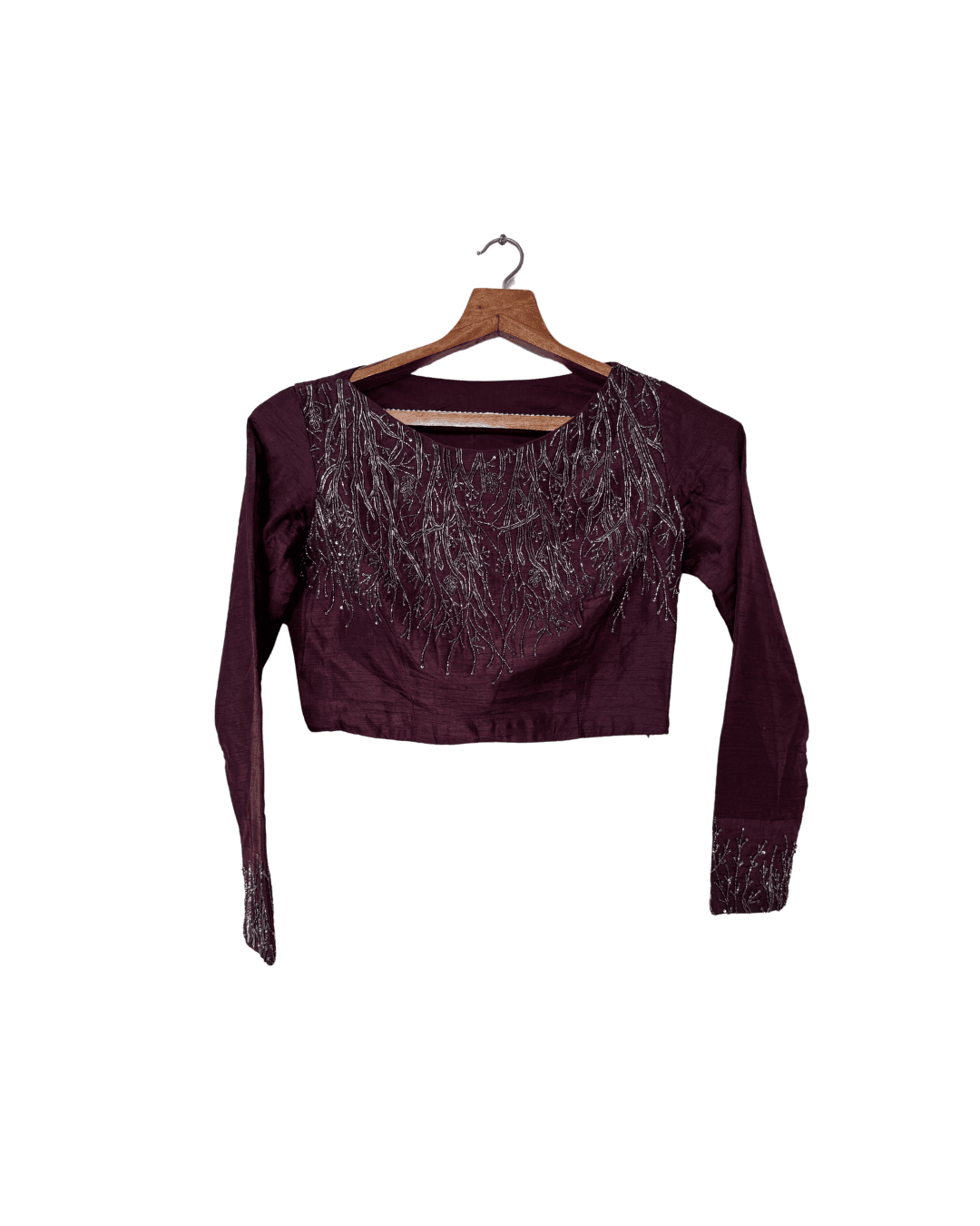 Onaya-Wine Embellished Saree Set