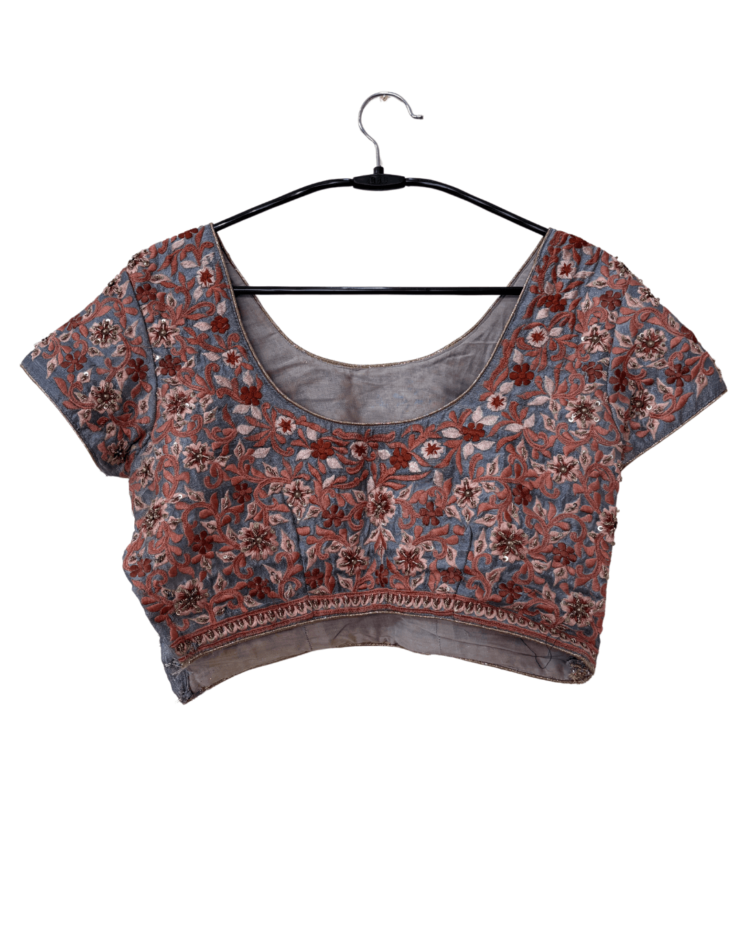 No Brand-Grey Embroidered Lehenga