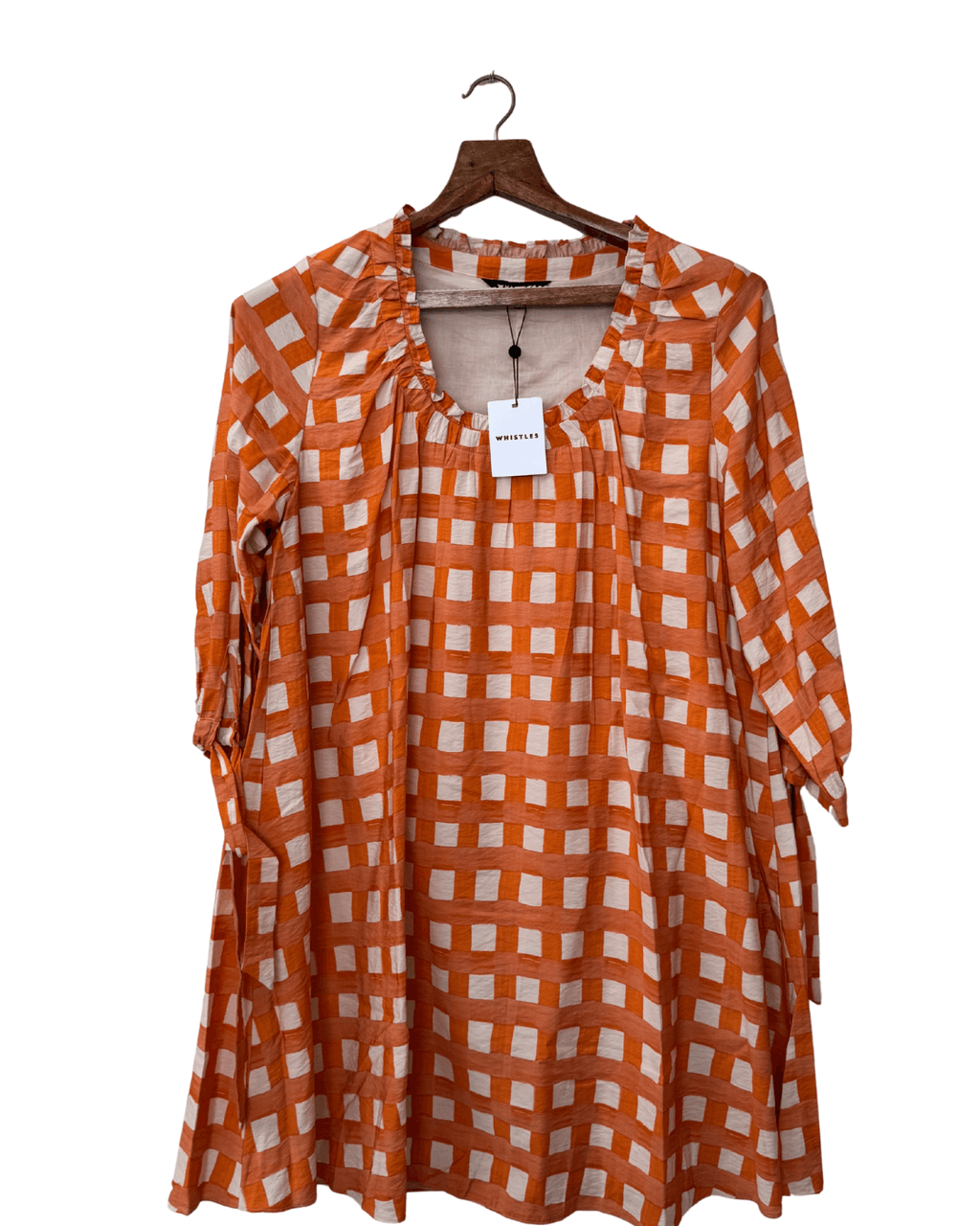 Whistles-Orange Lydia Gathered Trapeze