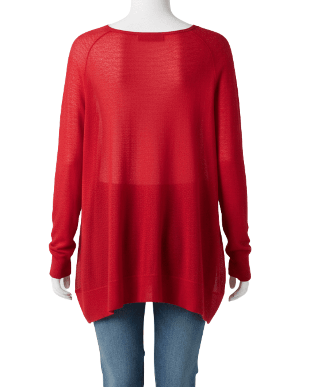 DKNY-DKNY Red Scoop Neck Top