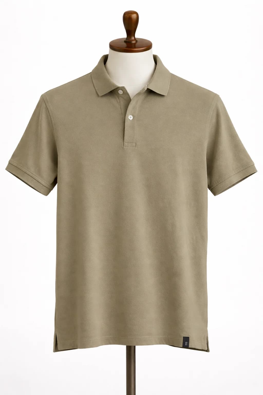 Boggi Milano-Boggi Milano Piqué Cotton Polo Shirt (Taupe)