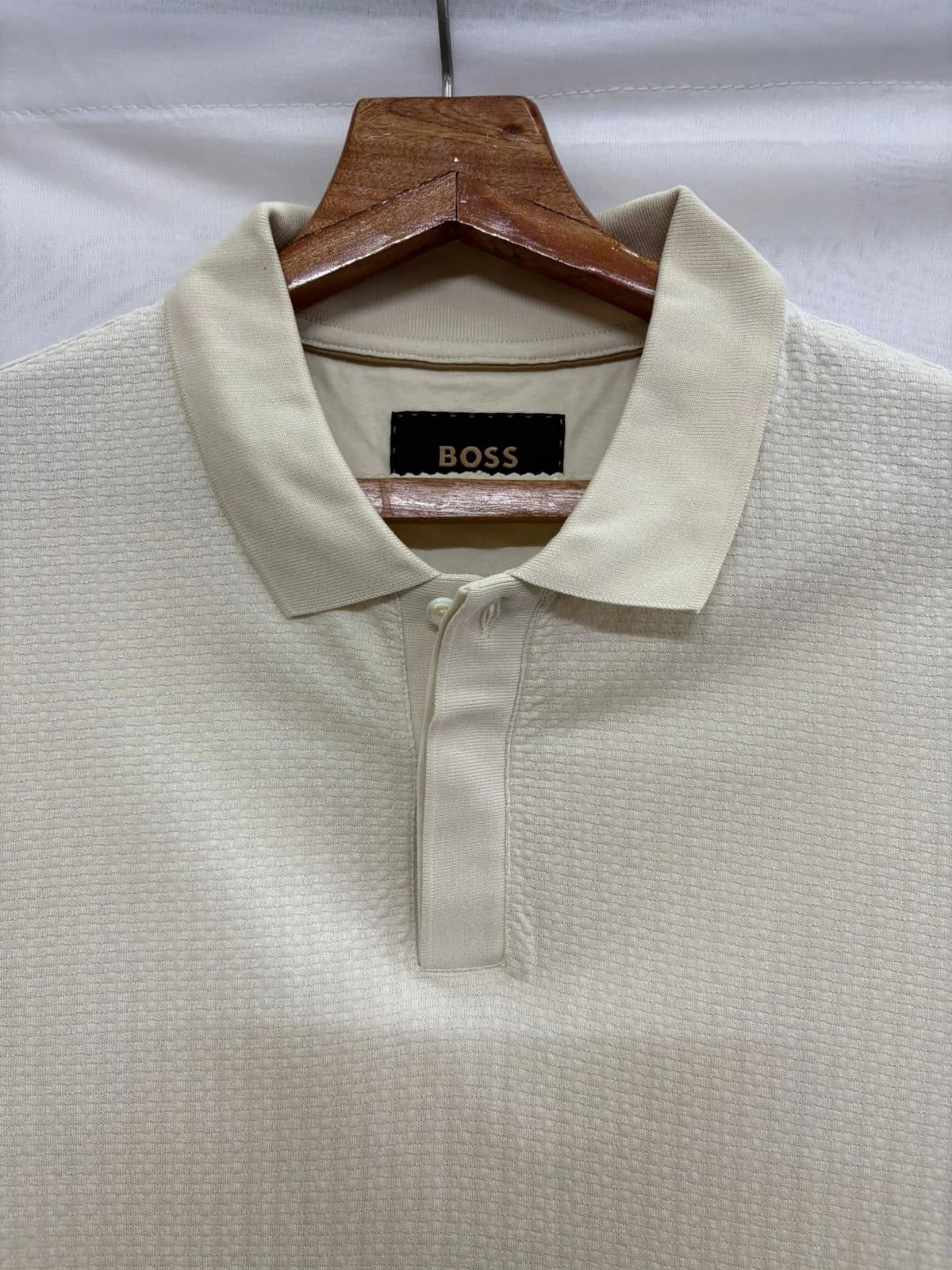 Boss-BOSS Cotton-Silk Textured Short-Sleeve Polo