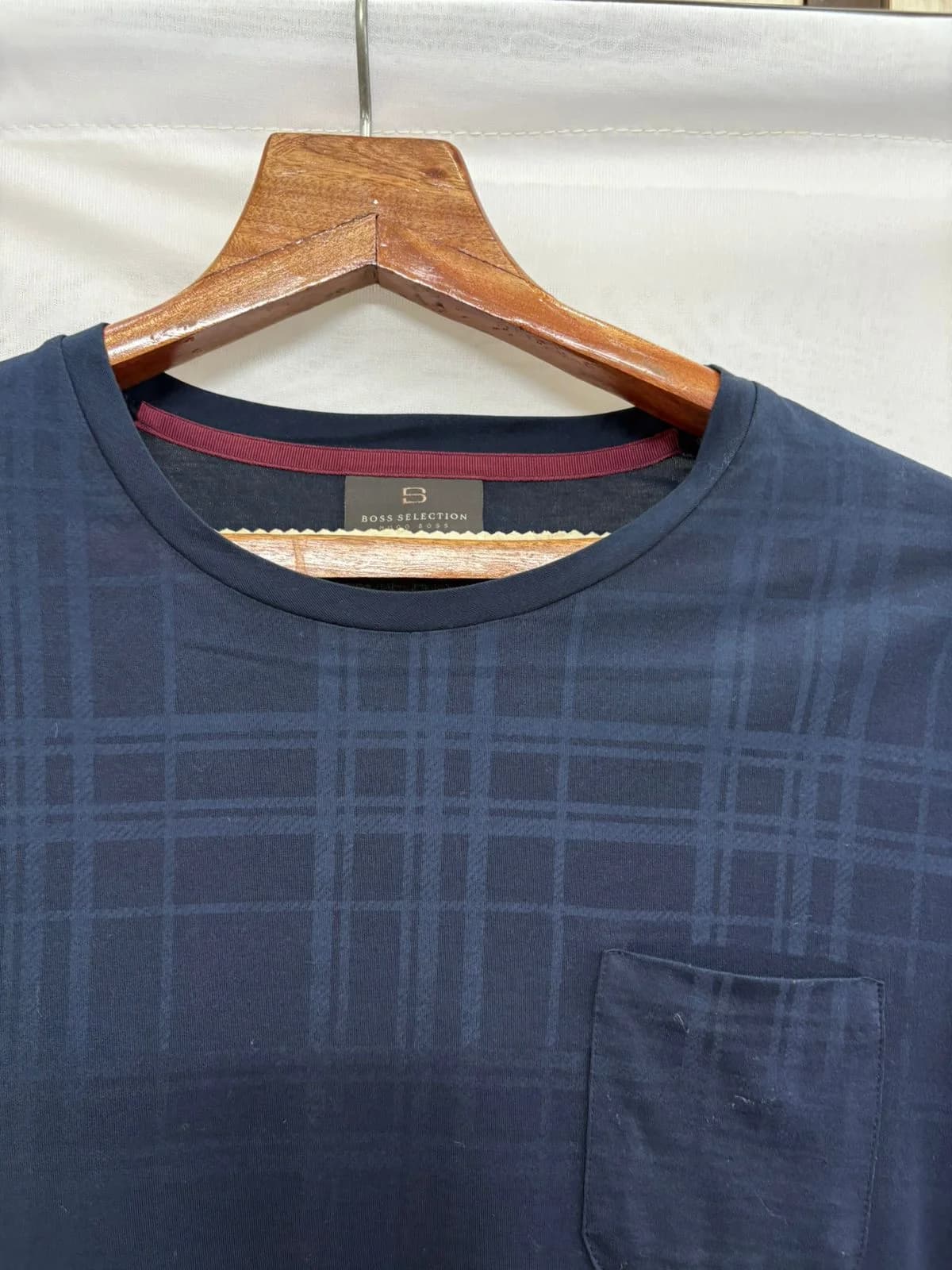 Hugo Boss-BOSS Selection Long-Sleeved Check Print T-Shirt