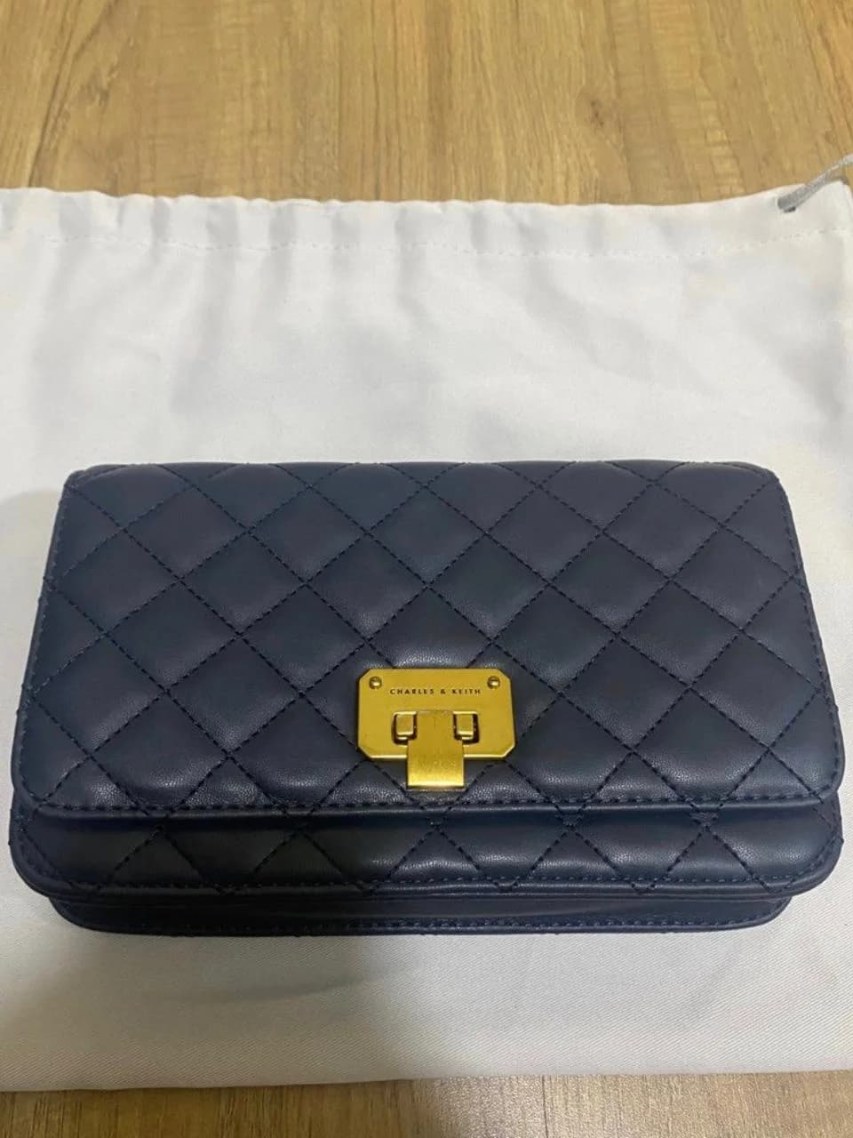 Charles and Keith-Charles & Keith Quilted Push-Lock Clutch